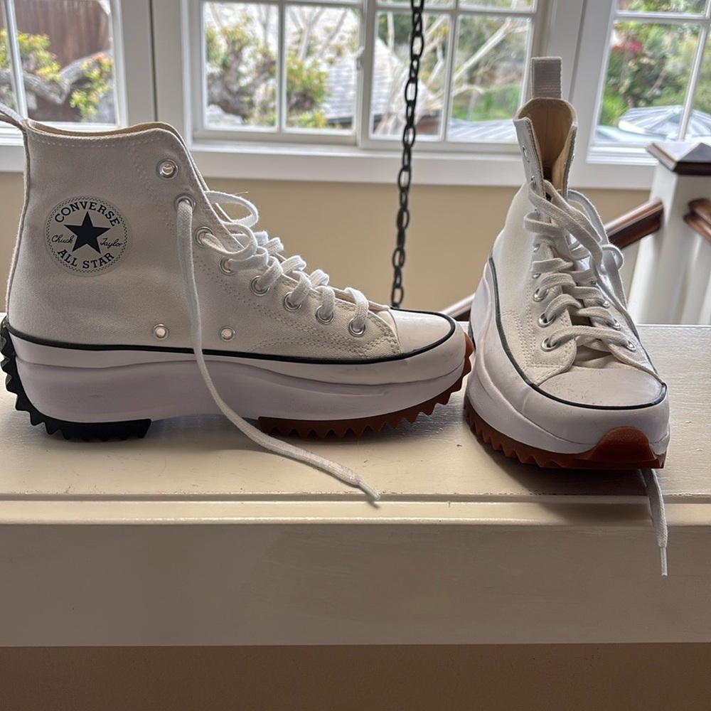 Converse White Platform High-Tops